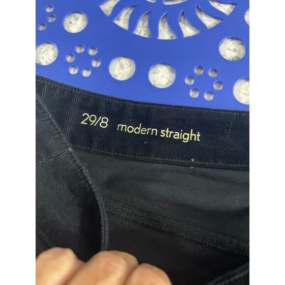 LOFT Ann Taylor trousers pants women's 8 waist size 29 black fine corduroy jeans - Picture 8 of 16